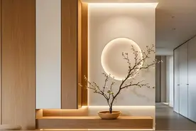 现代极简风连玄关都是让人羡慕，简直就是一道很不错的风景线。图片