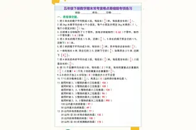 班主任：五年级下册数学期末常考重难点易错题专项，出错率80%图片