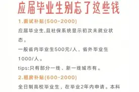 不领就亏大了！大学应届生国家补贴申领指南图片
