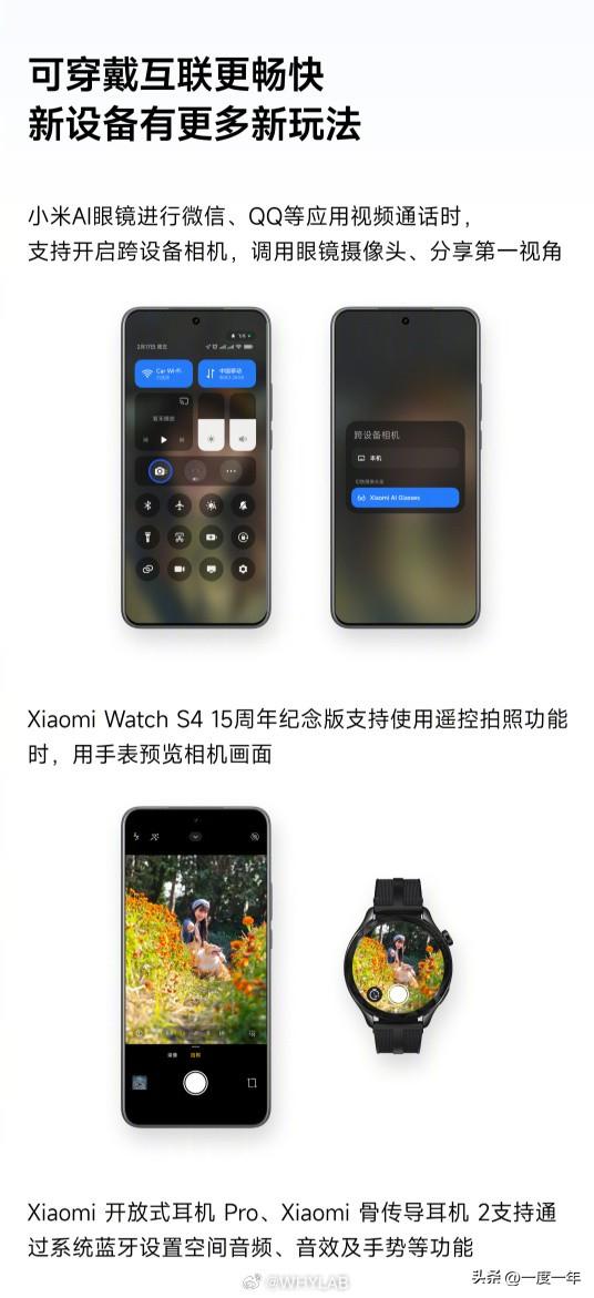 小米澎湃OS 2跨生态互联升级！Mac投屏+AI眼镜第一视角通话