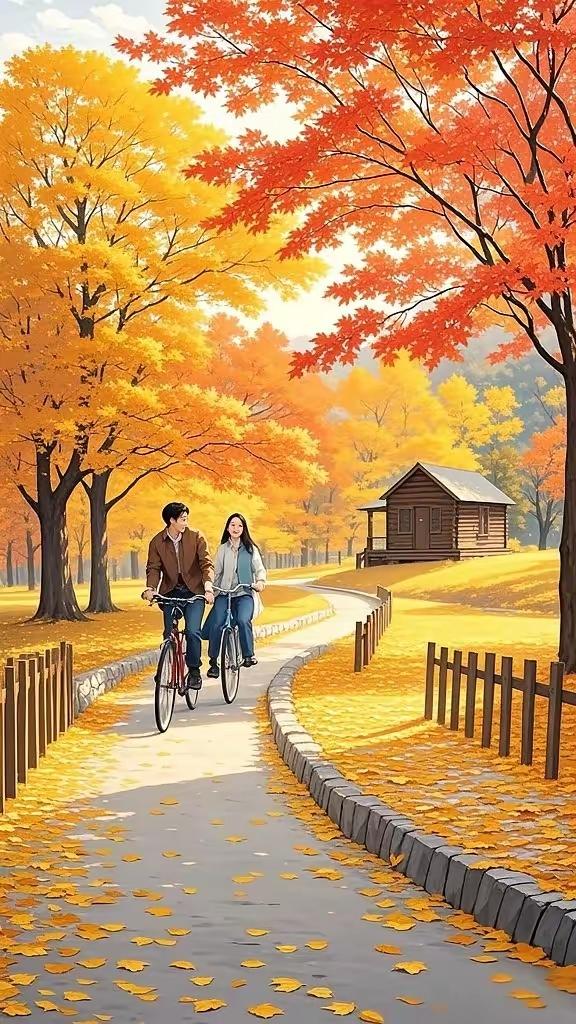 与你一起在秋天里慢忧忧骑行