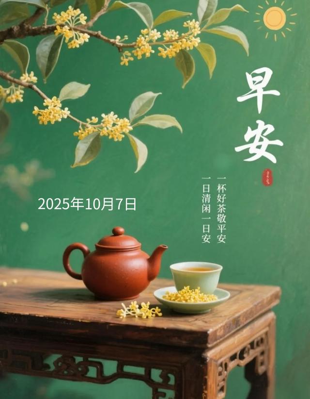 2025年10月7日早上好 早安周二愉快 早安精美美图温馨祝福语 早上好
