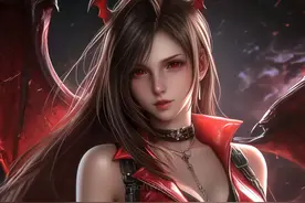 壁纸｜《最终幻想7》蒂法 万圣节 小恶魔装图片