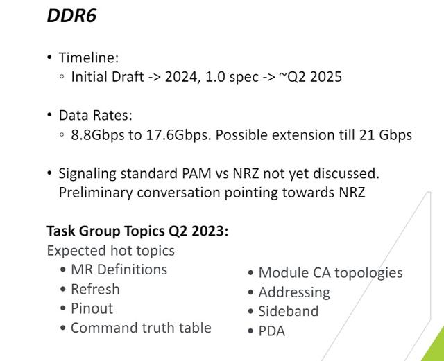 DDR6内存开发提速：标准速率为8800 MT/s，预计2027年商用落地