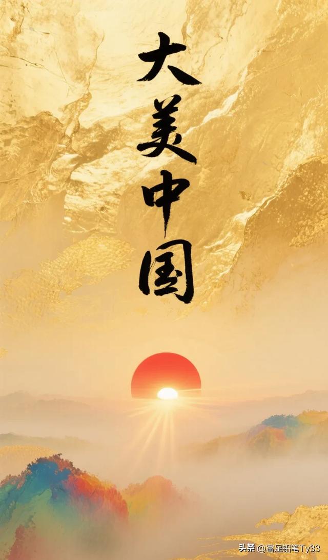 大美中国，山河壮丽如画，五岳巍峨，江河奔腾，尽显华夏磅礴风姿
