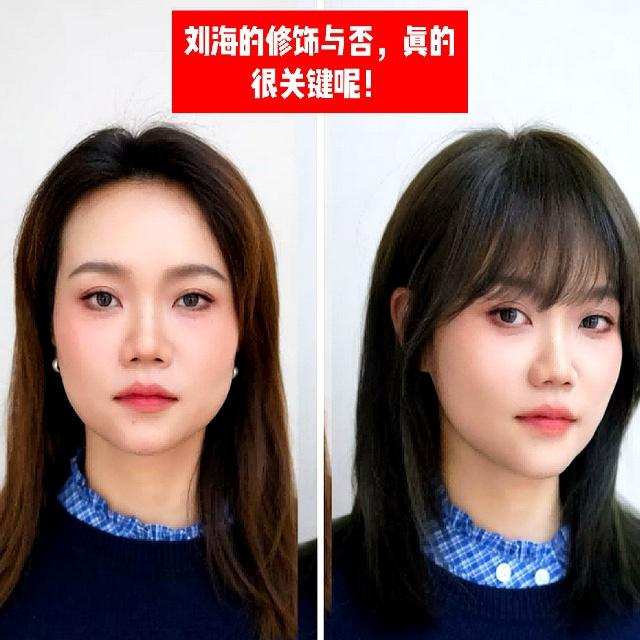 方、圆脸究竟适合“长发”还是“短发”？看完这3组对比图就懂了