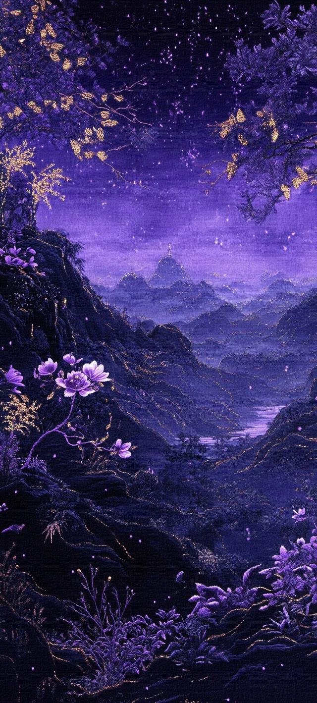紫色山川湖海壁纸｜和舒服的人在一起 连沉默都是快乐的