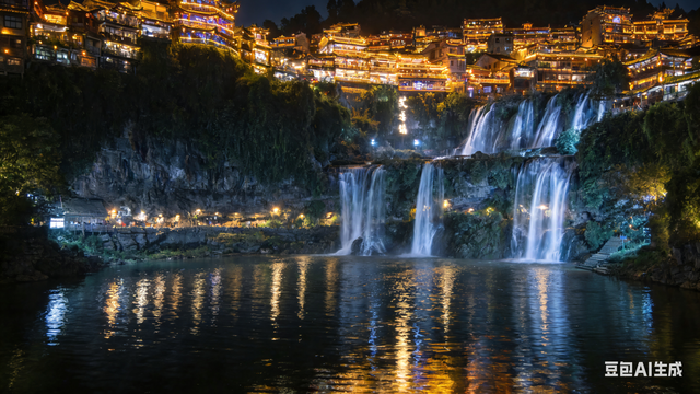 湖南惊现奇景！千年古镇悬于120米瀑布上