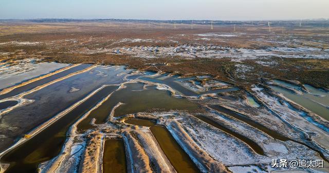 景泰盐沼湿地暮秋风景异