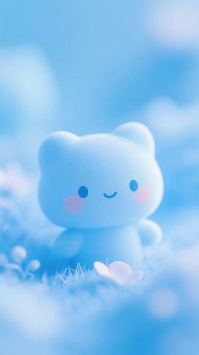 蓝色调萌力觉醒！小精灵护眼壁纸免费派送中~