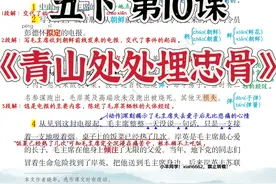 五年级下册第10课《青山处处埋忠骨》笔记图片