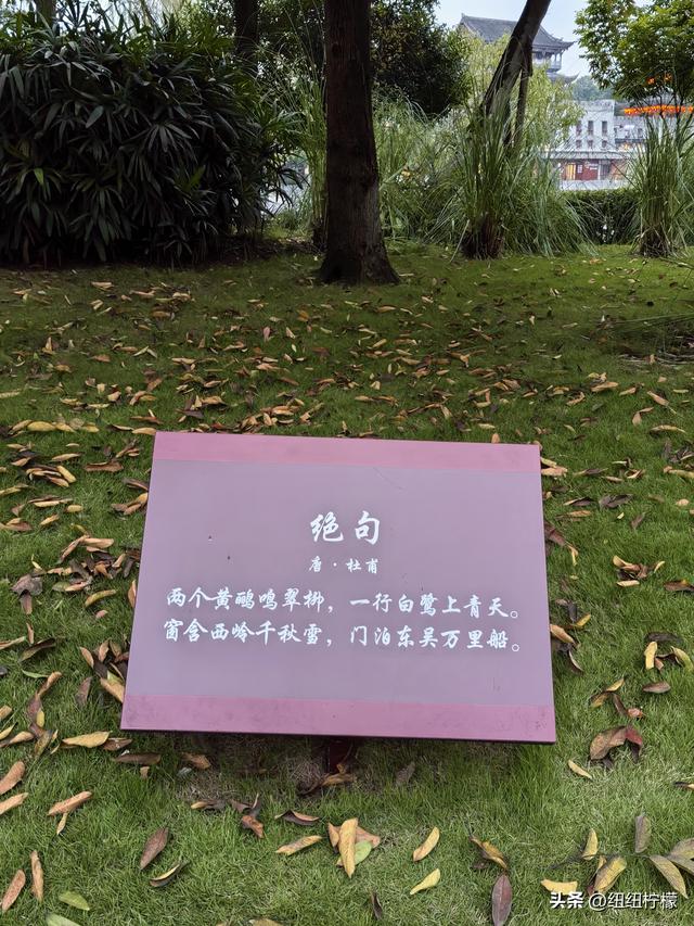 桂香袭来，在秀湖公园闻花香，读一读杜甫的诗，在亲水步道走一走