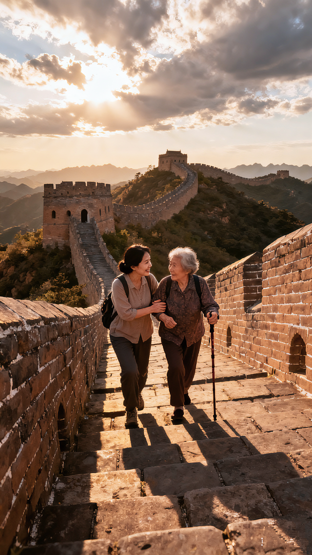 《金陵一对. 联连中国》上联:八达岭好汉丈度天涯；