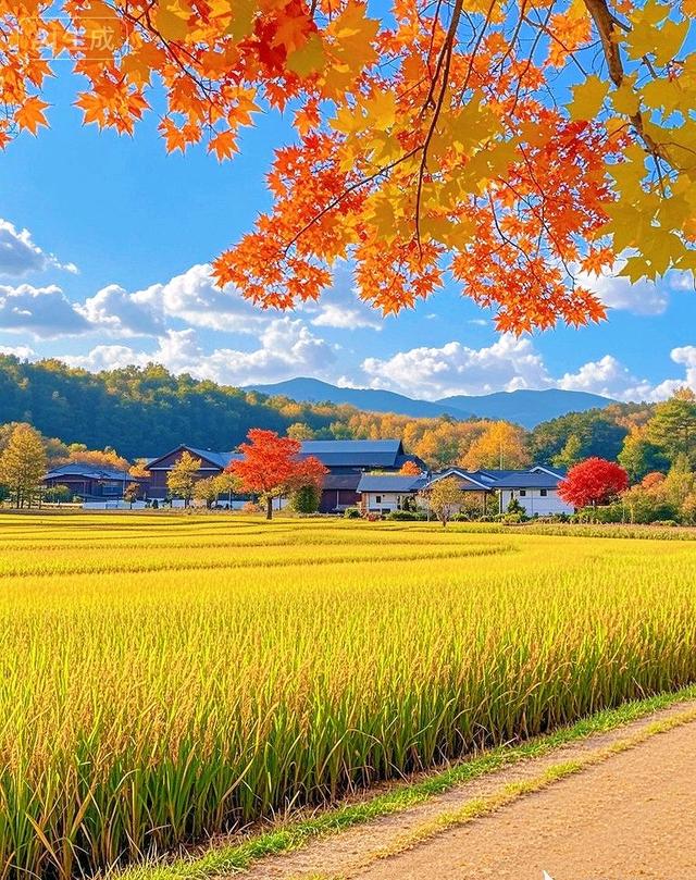 金稻铺野，彩林尽染的秋日盛景