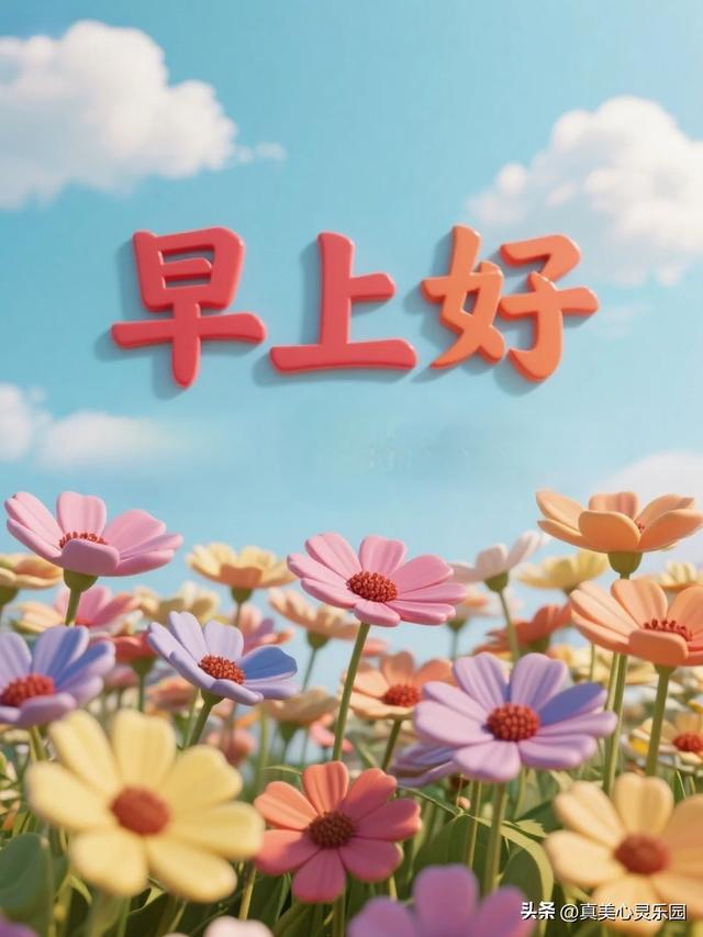9张漂亮的早安祝福美图，愿你生活甜蜜幸福吉祥，开心快乐每一天