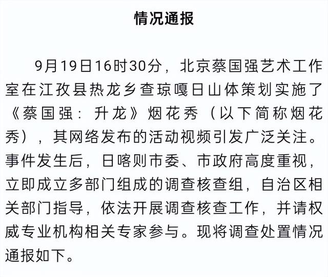 国家出手！央视发文，蔡国强烟花秀事件大结局，这几个人麻烦大了