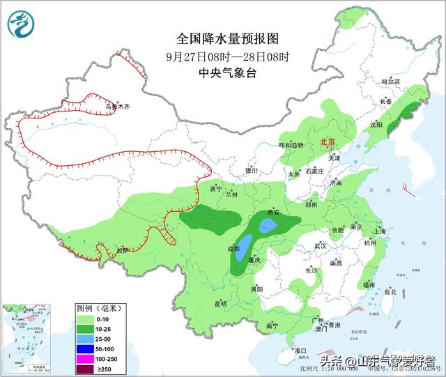 山东最大雨量达32.2毫米，明日倒槽制造强降雨，CMA预测局部暴雨