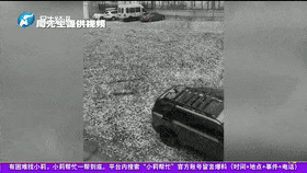 调车遇冰雹 男子新车被砸100多个坑