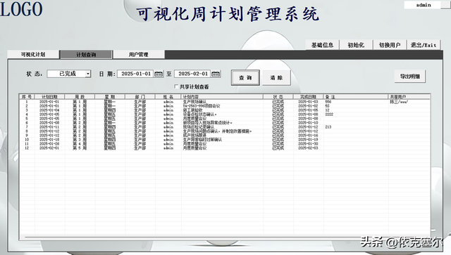 可视化周计划管理系统 1.0
