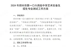 2024年郑州中考各高中艺术后备生加试信息汇总！图片