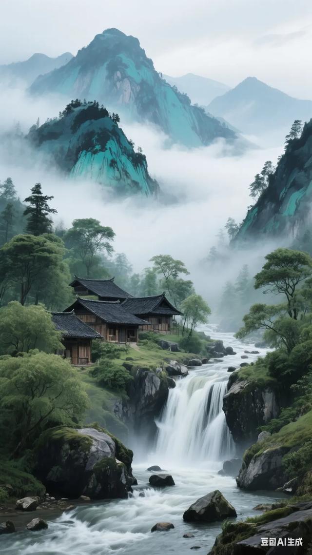 仙境般的古村落，流水潺潺，云雾缭绕，仿佛世外桃源！