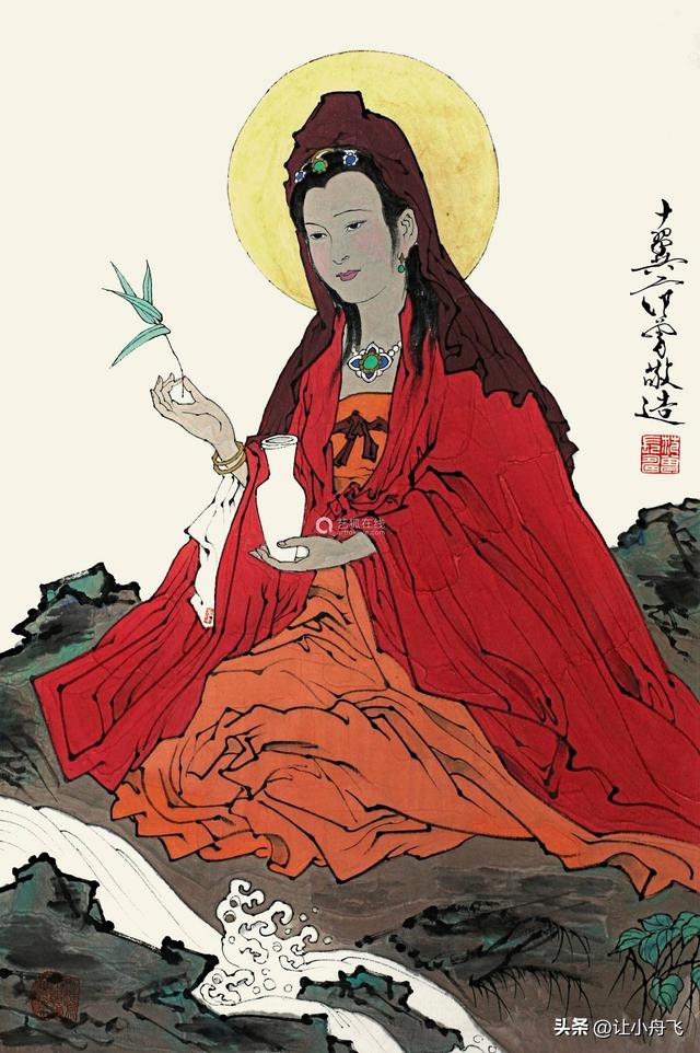 范曾的观音与张大千的观音一对比，你就知道高下了。