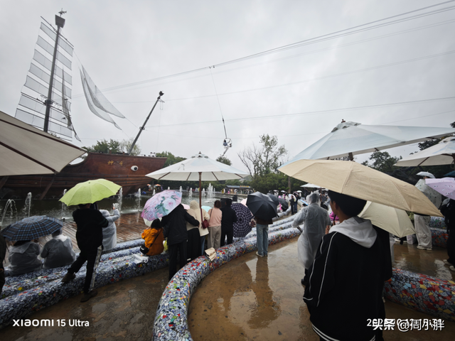 郑国霖雨中游万岁山，明星效应助推2025开封菊花花会文旅热度