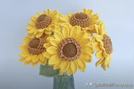 钩一束向日葵放家里，向日葵编织教程，希望我们都能向阳而生图片