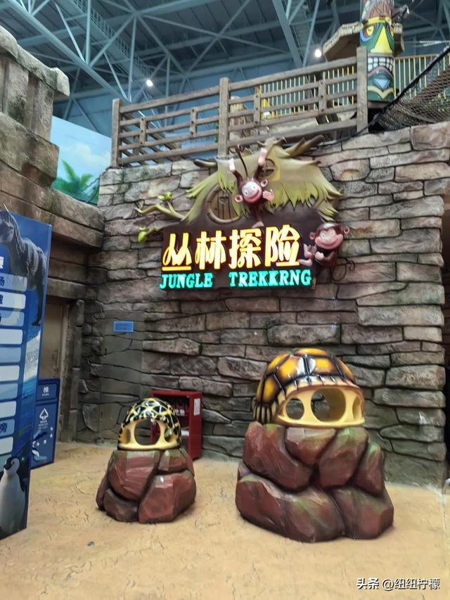 周末，带孩子到商场里的海洋世界玩一玩