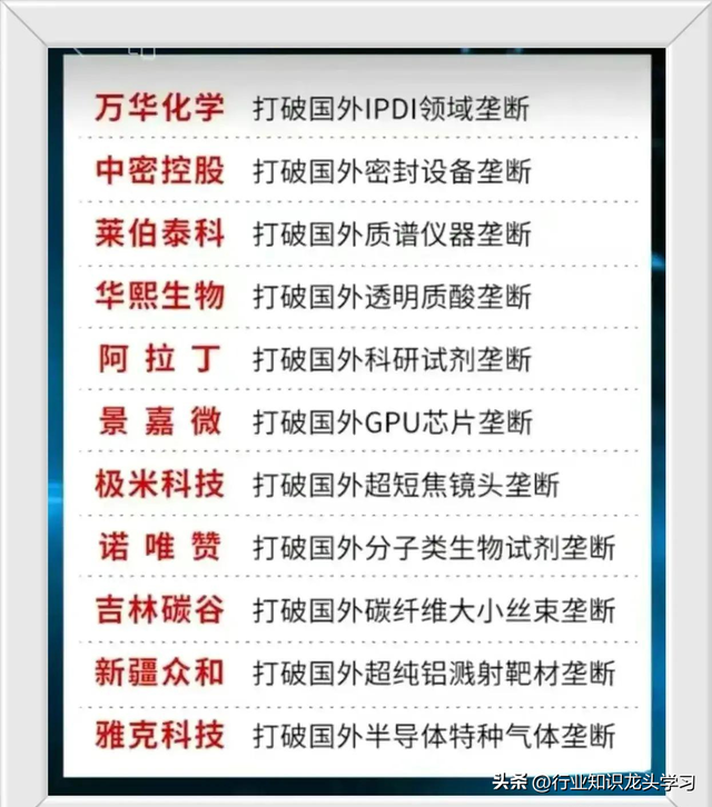值得珍藏：核心主线+华为+半导体+打破国外垄断+全球第一等