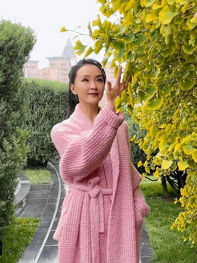 王艳太有钱了，穿睡衣在自家花园散步，背后就是紫禁城！