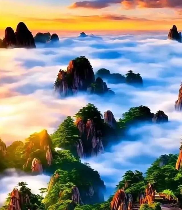 云海日出奇观，仙境里的黄山，太美了！
