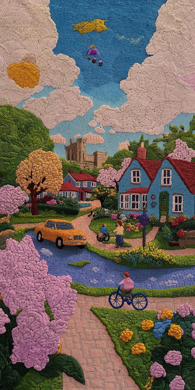 壁纸| 艺术插画，梦幻小镇