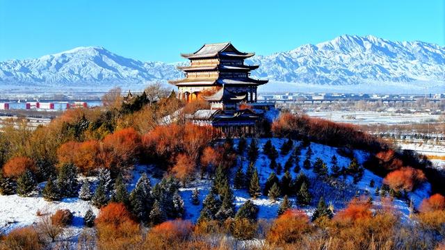 雪后枣乡 如诗如画#祁连山下是我家##厚道甘肃#