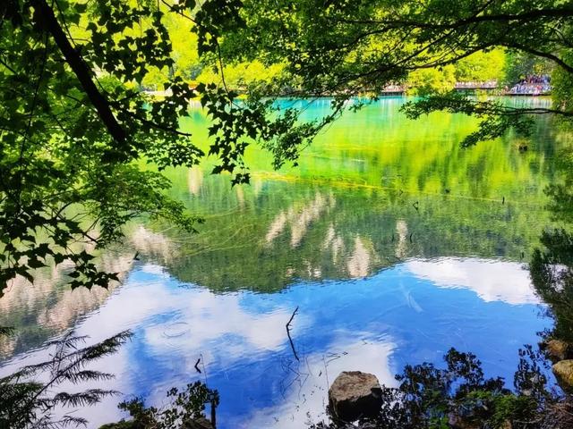 绿染山海，瀑溅七彩，九寨沟八月诗意漫云端