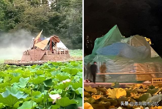 中山公园小西湖凉亭突然坍塌！重建还不到一年