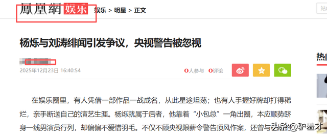 不顾央视警告顶风作案，与刘涛传绯闻的杨烁，如今下场怪不得别人