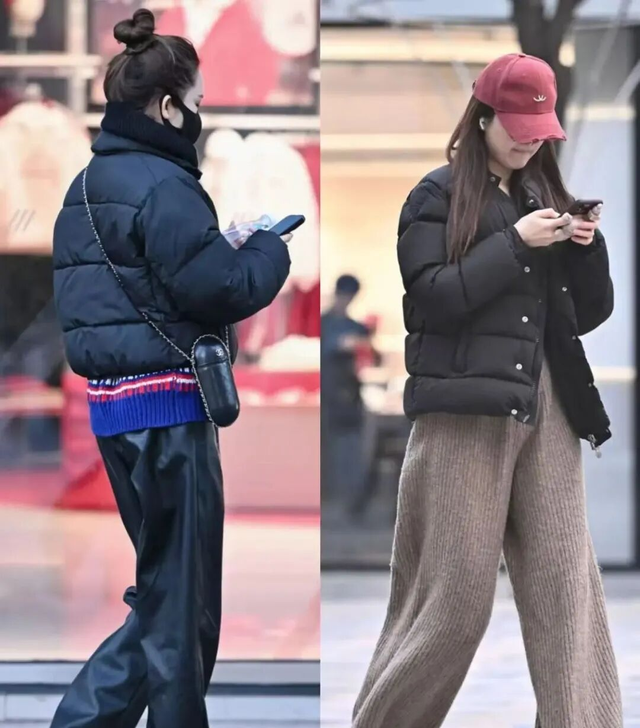 看了北京街拍才发现：羽绒服下面不要只会搭裙子，这样穿会更保暖