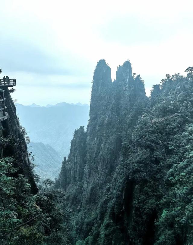 又称人间小张家界，莽山的五指峰。原因是这是一座“不用爬的山”