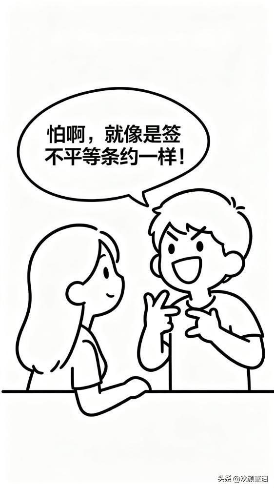 内涵漫画：老婆：老公，你们男的都很怕结婚吗？