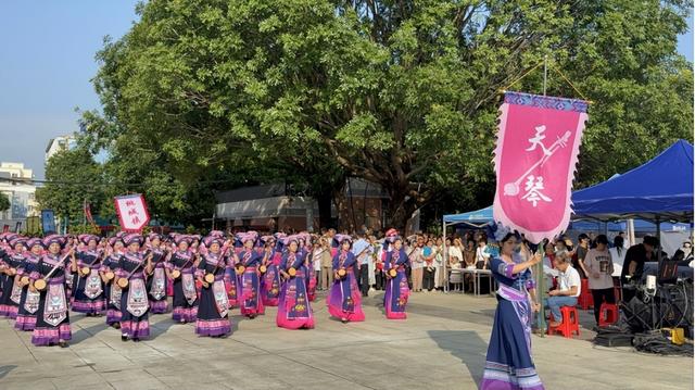 23个特色方阵进行民俗风情巡游展现大新人文魅力