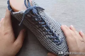 两根针织出漂亮袜子，绑带式地板鞋袜教程，休闲舒适又有颜值图片