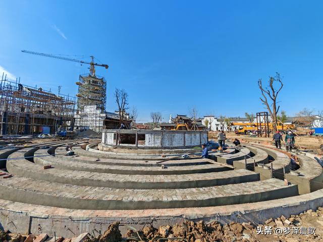云梦祥云湾：徽派园喷泉舞台建设忙 将与老街联动焕新