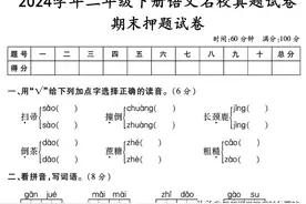 2024学年二年级下册语文名校真题试卷❗️期末押题试卷❗️图片