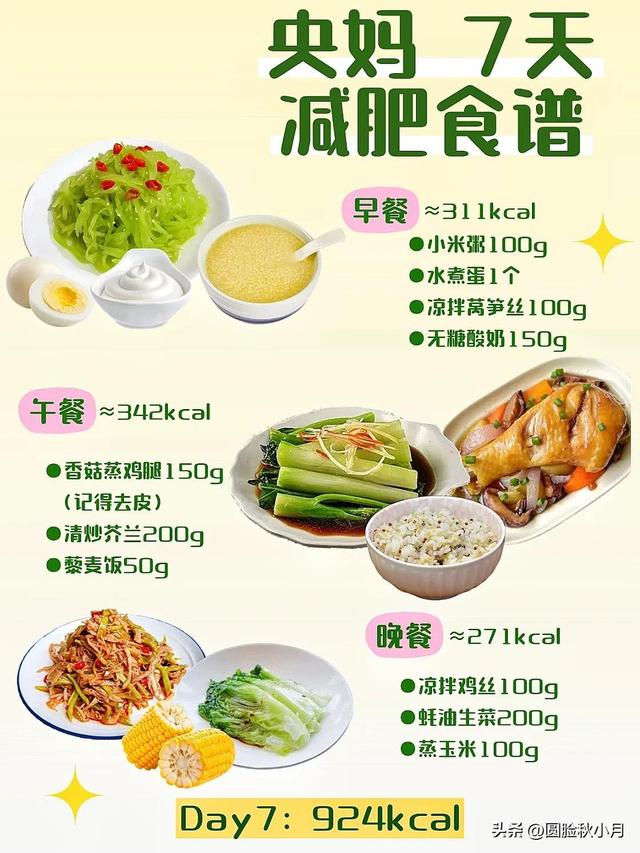 央妈教你减肥，7天掉秤10斤食谱大公开，再也不用饿肚子了！