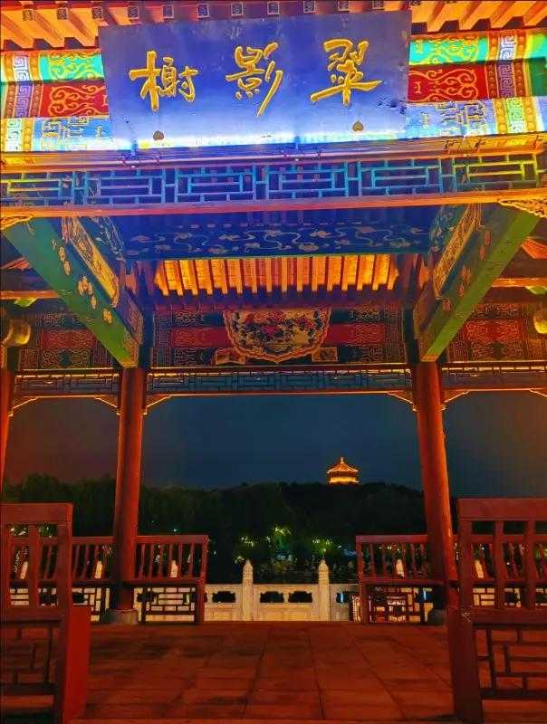 虎山公园夜游渐火 光影交织引客来