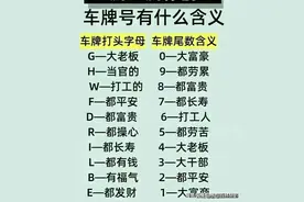 车牌号有什么含义，0—大富豪 F —都平安，你的是多少？纯属娱乐图片