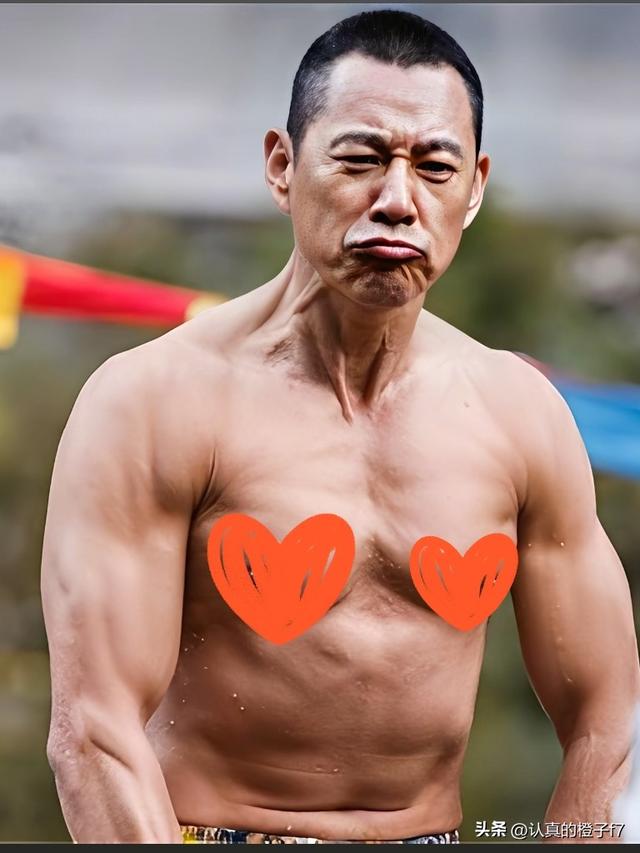 69岁张丰毅在篮球馆打球并合影，壮硕光头，有一种江湖大佬的霸气