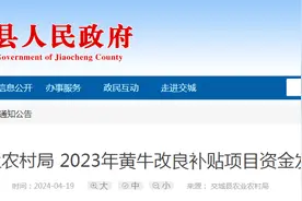 交城县农业农村局 2023年黄牛改良补贴项目资金发放公示图片