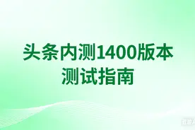 头条内测1400版本测试指南图片